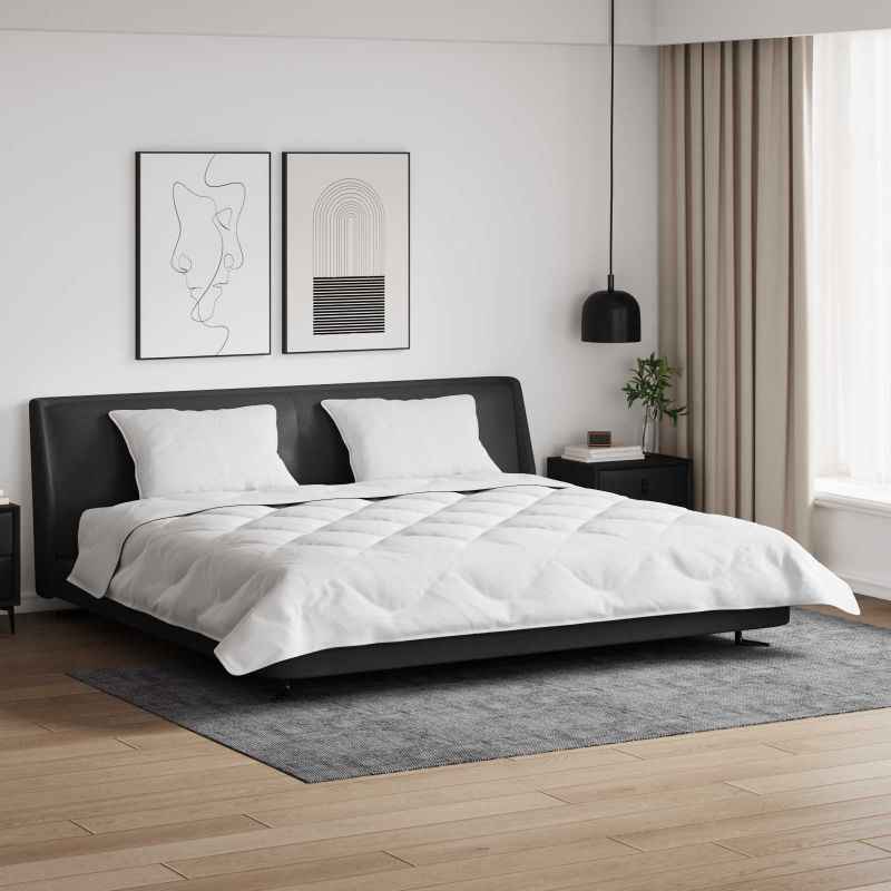 vidaXL Edredom de Inverno com travesseiro 3 pcs Branco Microfibra