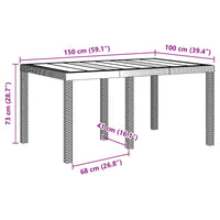 vidaXL Conjunto de Jantar para Jardim 7 pcs Antracite Rattan Polt