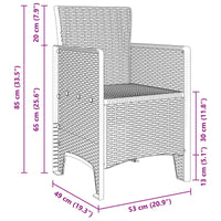 vidaXL Conjunto de Jantar para Jardim 7 pcs Antracite Rattan Polt