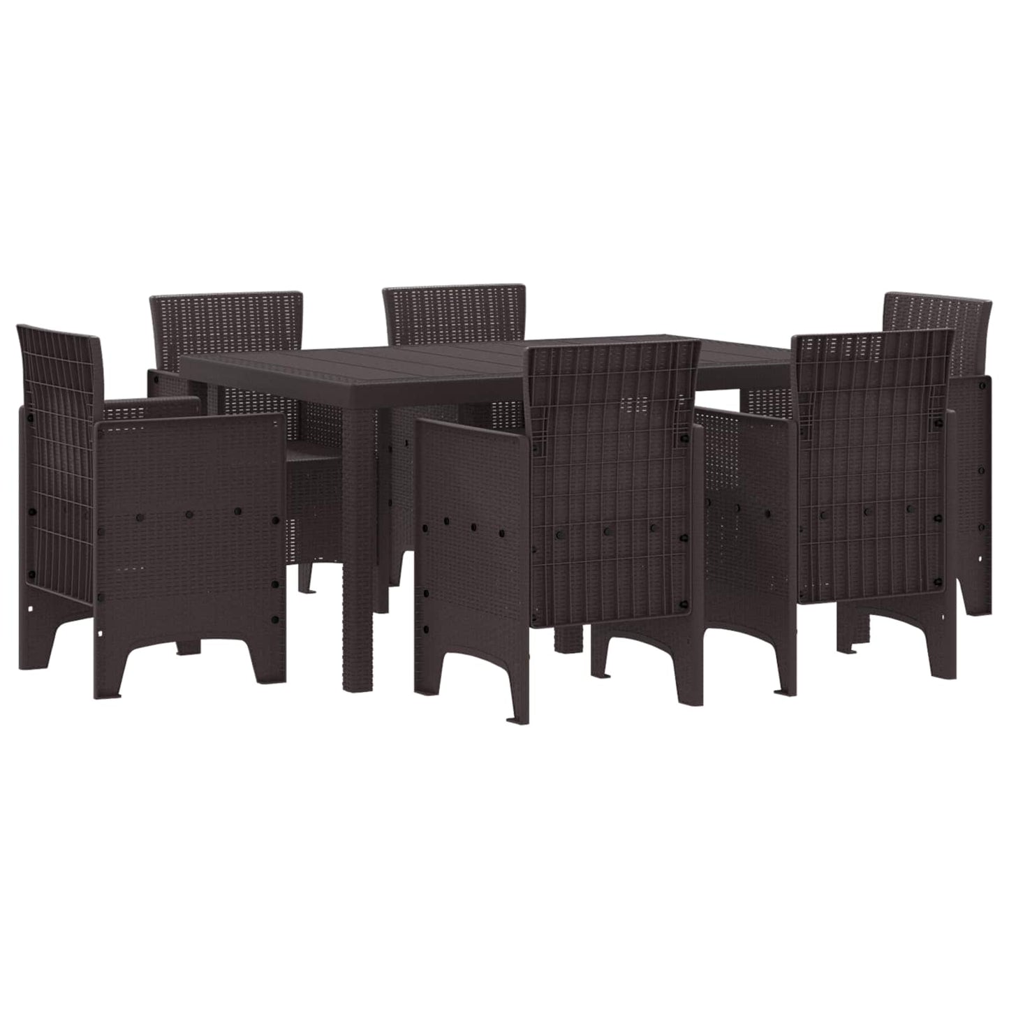 vidaXL Conjunto de Jantar para Jardim 7 pcs Antracite Rattan Polt