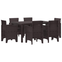 vidaXL Conjunto de Jantar para Jardim 7 pcs Antracite Rattan Polt