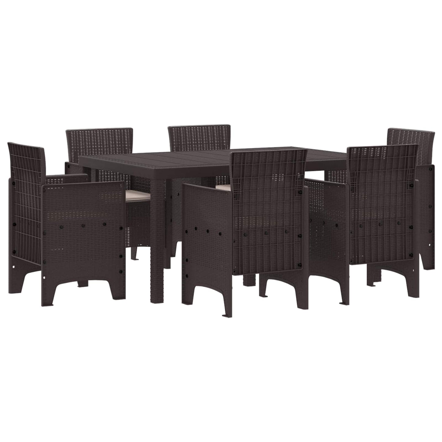 vidaXL Conjunto de Jantar para Jardim 7 pcs Antracite Rattan Polt