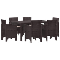 vidaXL Conjunto de Jantar para Jardim 7 pcs Antracite Rattan Polt