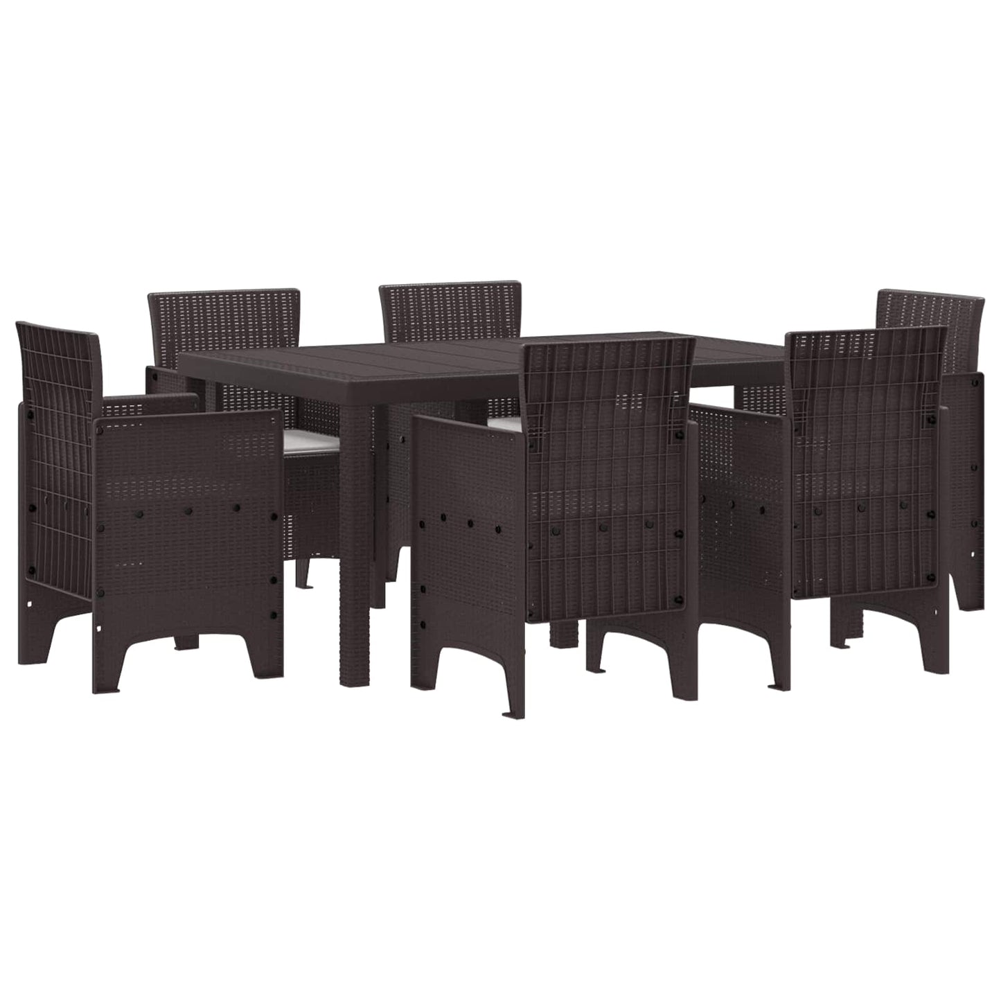 vidaXL Conjunto de Jantar para Jardim 7 pcs Antracite Rattan Polt