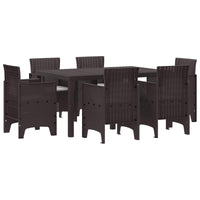 vidaXL Conjunto de Jantar para Jardim 7 pcs Antracite Rattan Polt