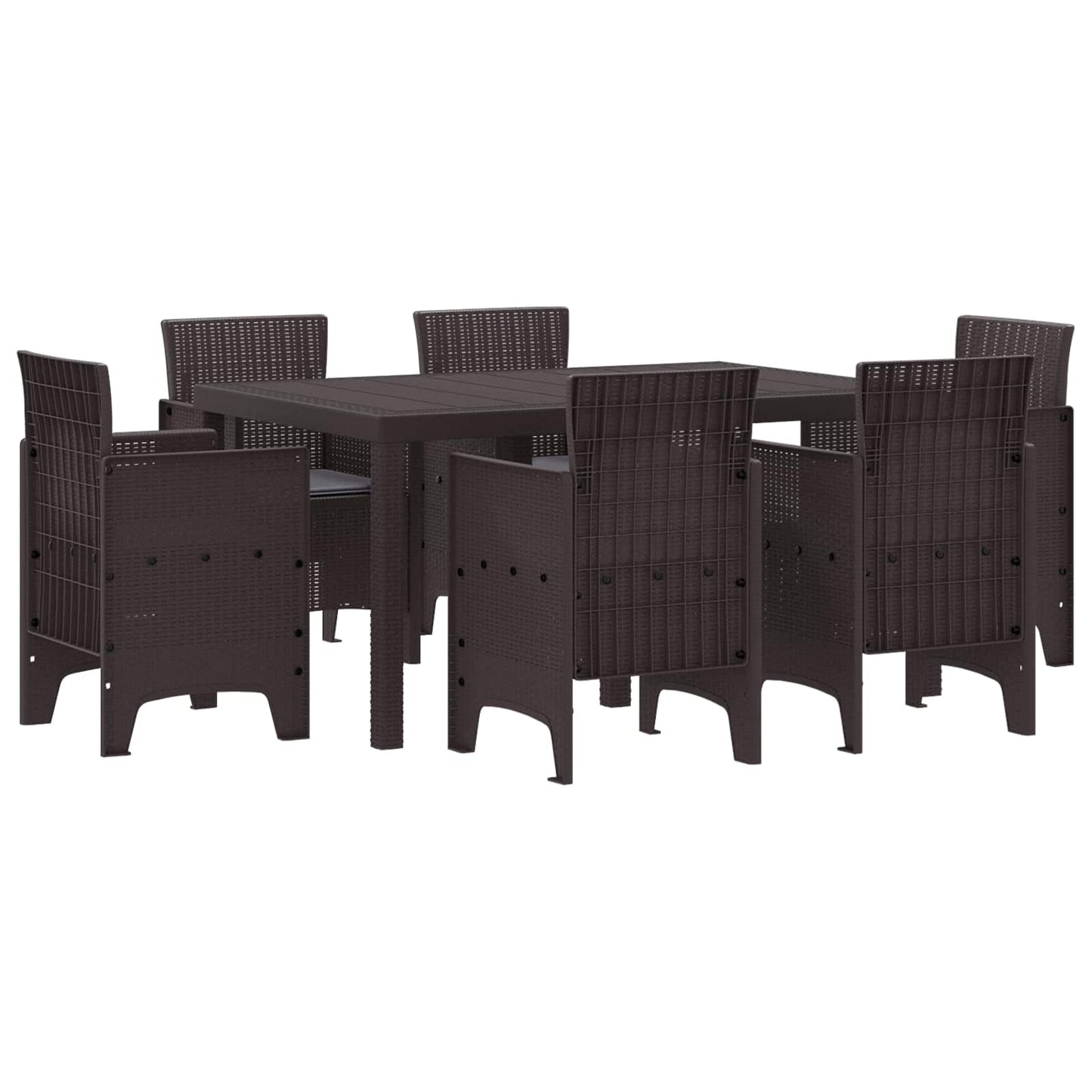 vidaXL Conjunto de Jantar para Jardim 7 pcs Antracite Rattan Polt