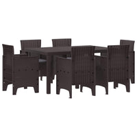 vidaXL Conjunto de Jantar para Jardim 7 pcs Antracite Rattan Polt