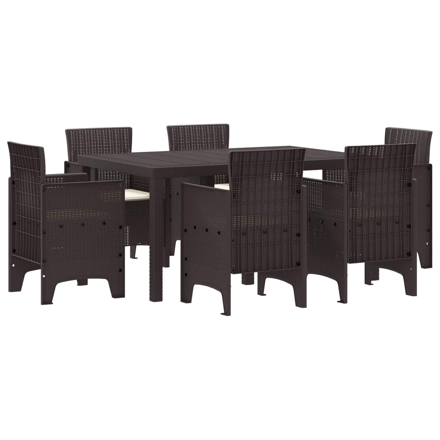 vidaXL Conjunto de Jantar para Jardim 7 pcs Antracite Rattan Polt