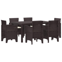 vidaXL Conjunto de Jantar para Jardim 7 pcs Antracite Rattan Polt