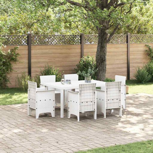 vidaXL Conjunto de Jantar para Jardim 7 pcs Antracite Rattan Polt