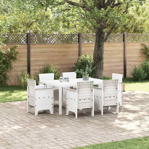 vidaXL Conjunto de Jantar para Jardim 7 pcs Antracite Rattan Polt