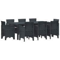 vidaXL Conjunto de Jantar para Jardim 9 pcs Antracite Polipropileno