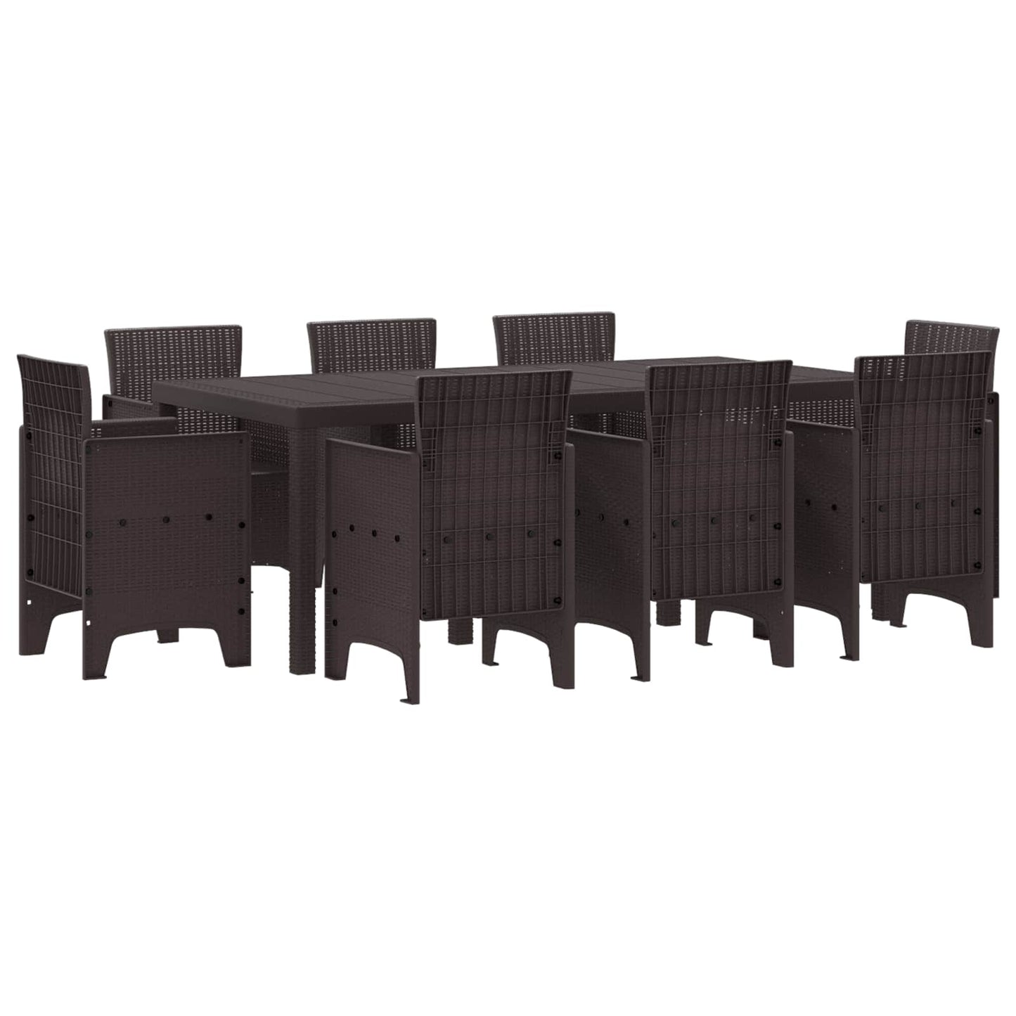 vidaXL Conjunto de Jantar para Jardim 9 pcs Antracite Polipropileno