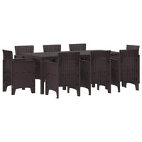 vidaXL Conjunto de Jantar para Jardim 9 pcs Antracite Polipropileno