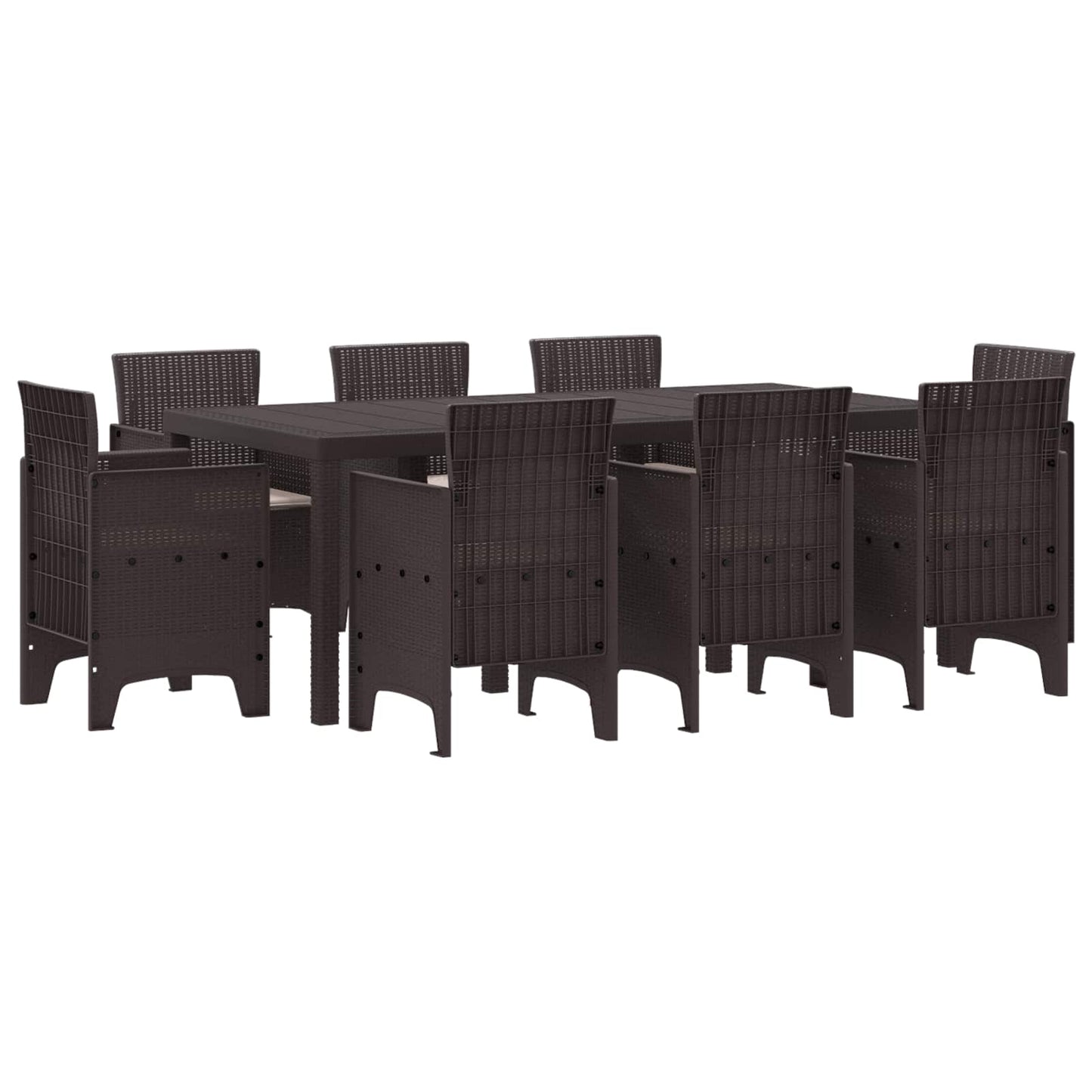 vidaXL Conjunto de Jantar para Jardim 9 pcs Antracite Polipropileno