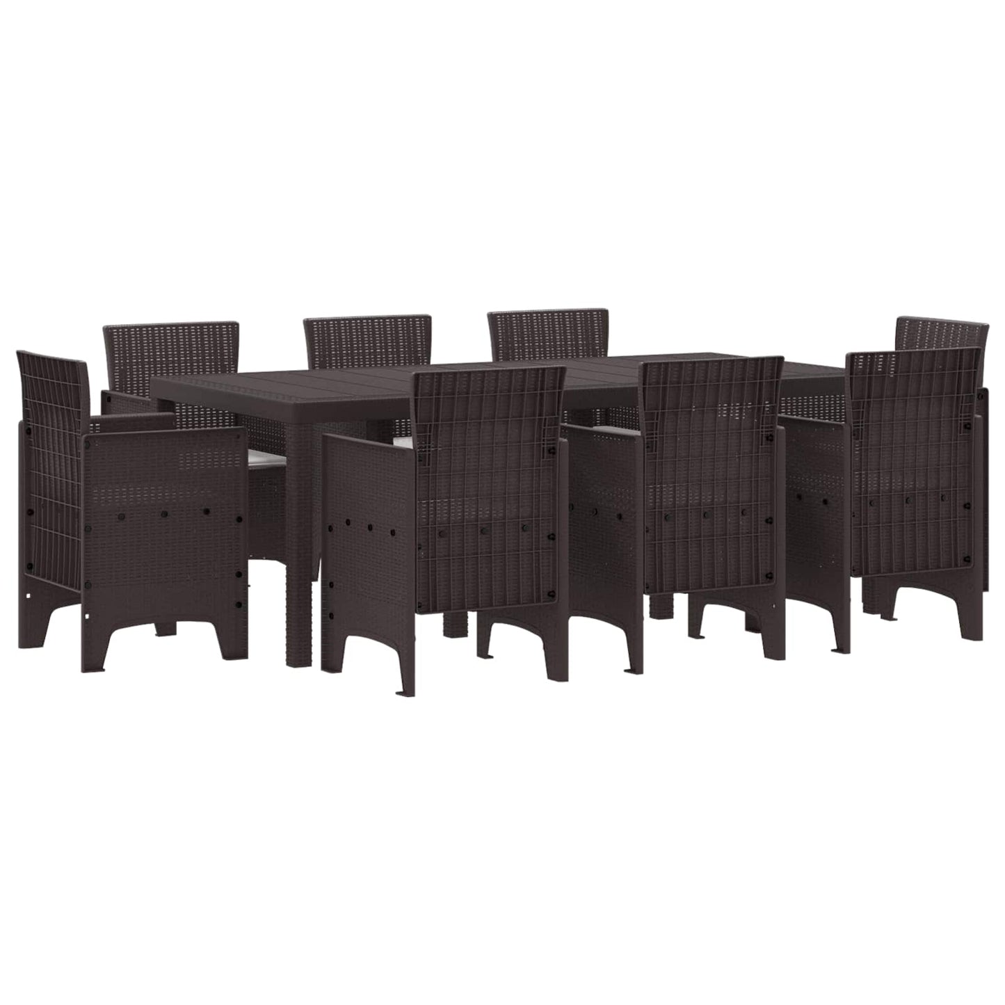 vidaXL Conjunto de Jantar para Jardim 9 pcs Antracite Polipropileno