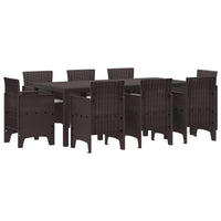 vidaXL Conjunto de Jantar para Jardim 9 pcs Antracite Polipropileno