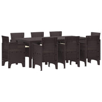vidaXL Conjunto de Jantar para Jardim 9 pcs Antracite Polipropileno