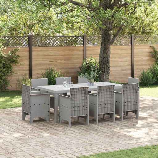 vidaXL Conjunto de Jantar para Jardim 9 pcs Antracite Polipropileno