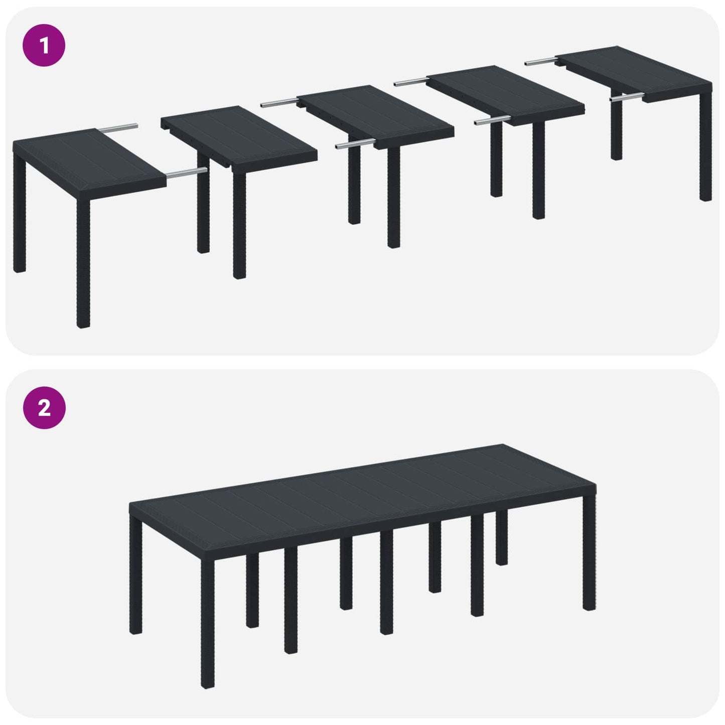 vidaXL Conjunto de Jantar para Jardim 11 pcs Antracite Polipropileno