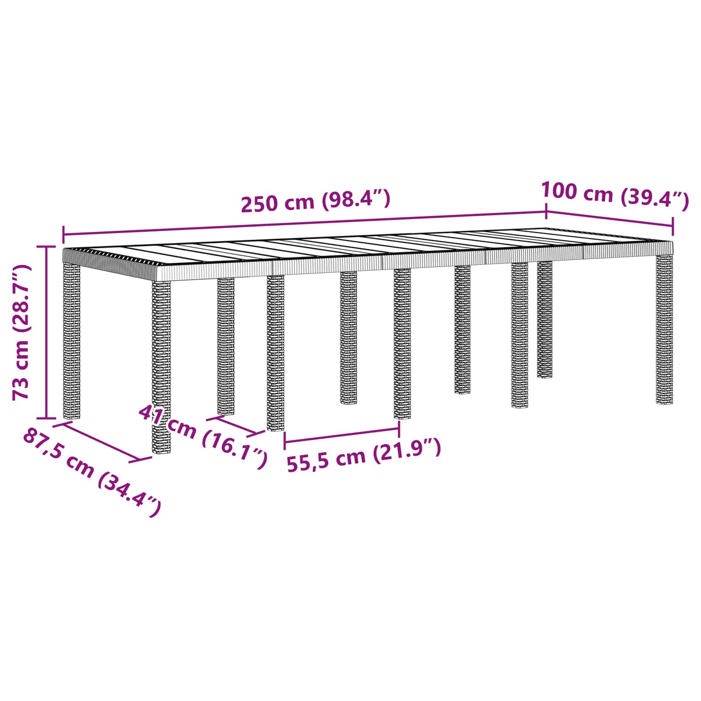 vidaXL Conjunto de Jantar para Jardim 11 pcs Antracite Polipropileno