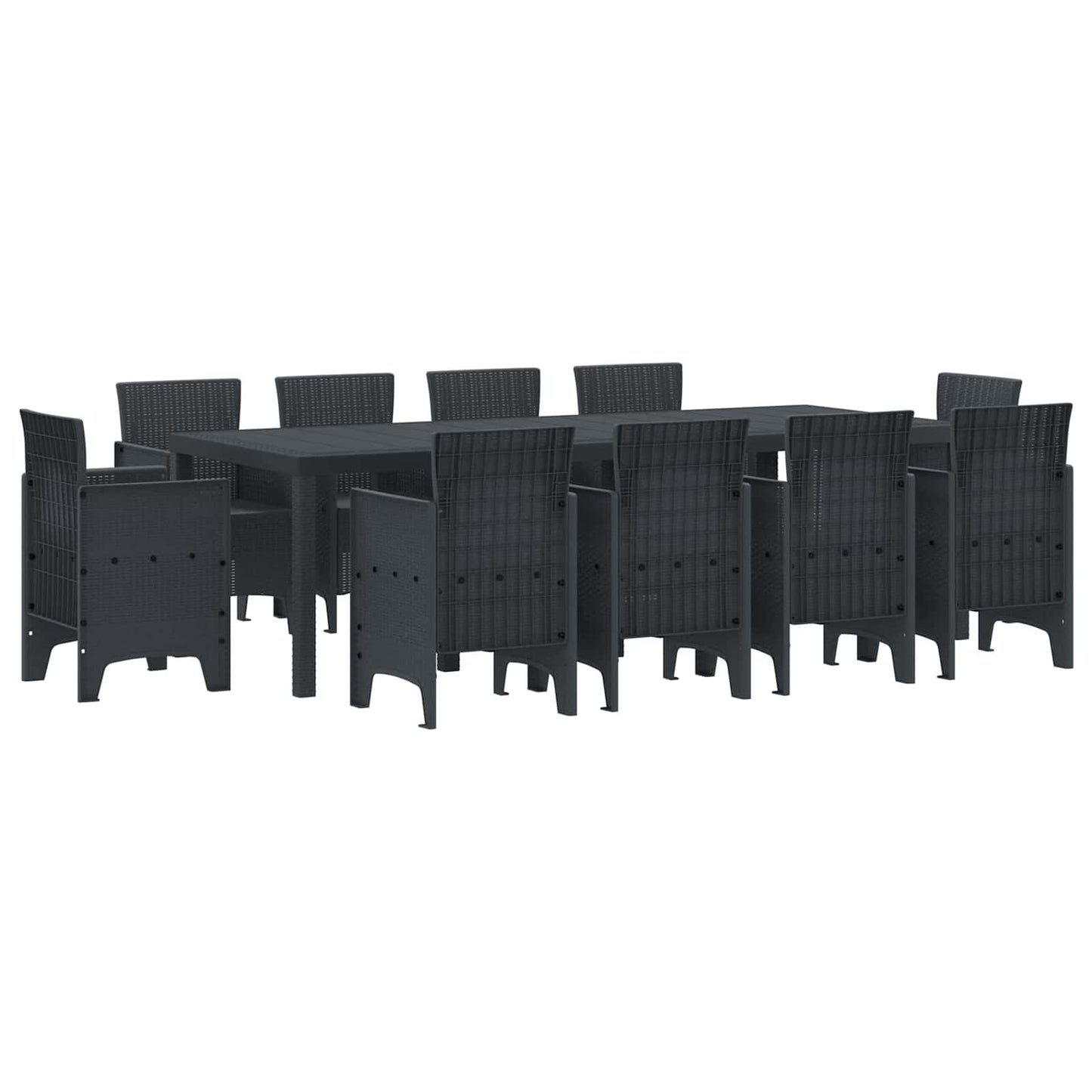 vidaXL Conjunto de Jantar para Jardim 11 pcs Antracite Polipropileno