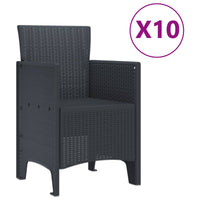 vidaXL Conjunto de Jantar para Jardim 11 pcs Antracite Polipropileno
