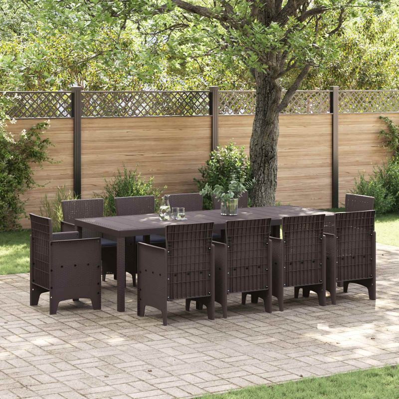 vidaXL Conjunto de Jantar para Jardim 11 pcs Antracite Polipropileno