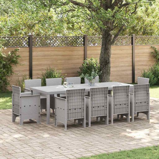 vidaXL Conjunto de Jantar para Jardim 11 pcs Antracite Polipropileno