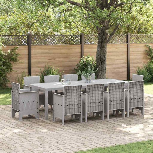 vidaXL Conjunto de Jantar para Jardim 11 pcs Antracite Polipropileno