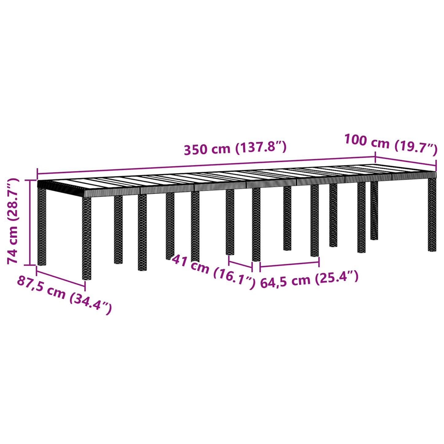 vidaXL Conjunto de Jantar para Jardim 15 pcs Antracite Rattan Polt