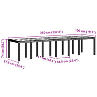 vidaXL Conjunto de Jantar para Jardim 15 pcs Antracite Rattan Polt