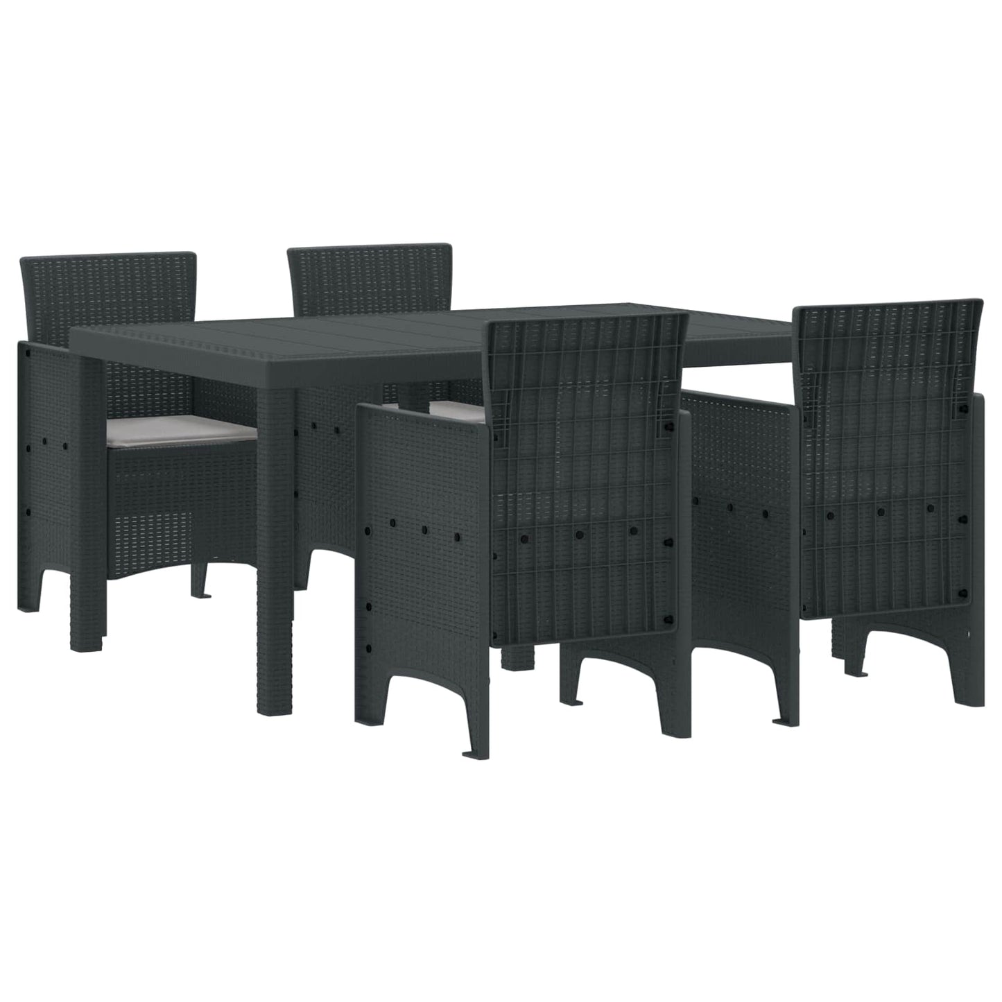 vidaXL Conjunto de Jantar para Jardim 7 pcs Antracite Rattan Polt