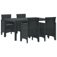 vidaXL Conjunto de Jantar para Jardim 7 pcs Antracite Rattan Polt