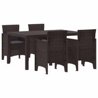 vidaXL Conjunto de Jantar para Jardim 7 pcs Antracite Rattan Polt