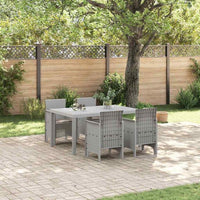 vidaXL Conjunto de Jantar para Jardim 7 pcs Antracite Rattan Polt