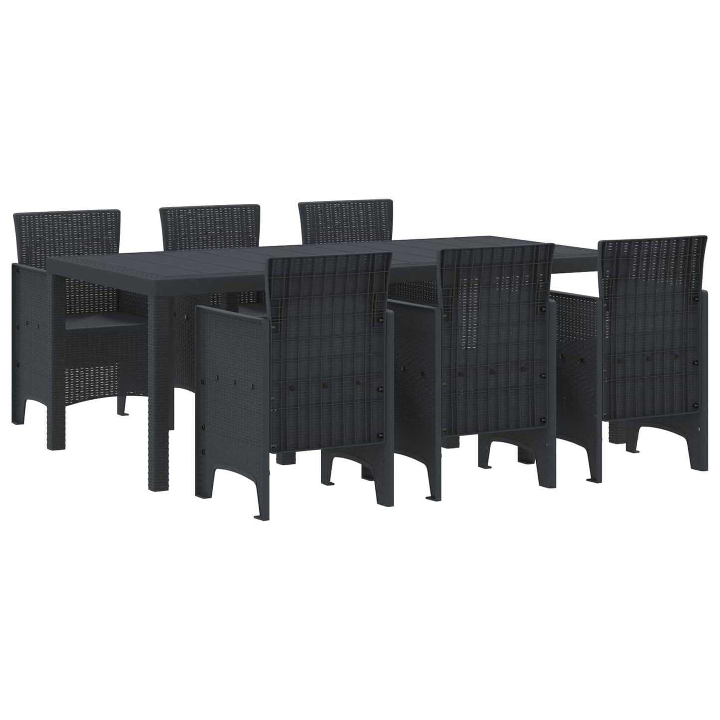 vidaXL Conjunto de Jantar para Jardim 9 pcs Antracite Polipropileno
