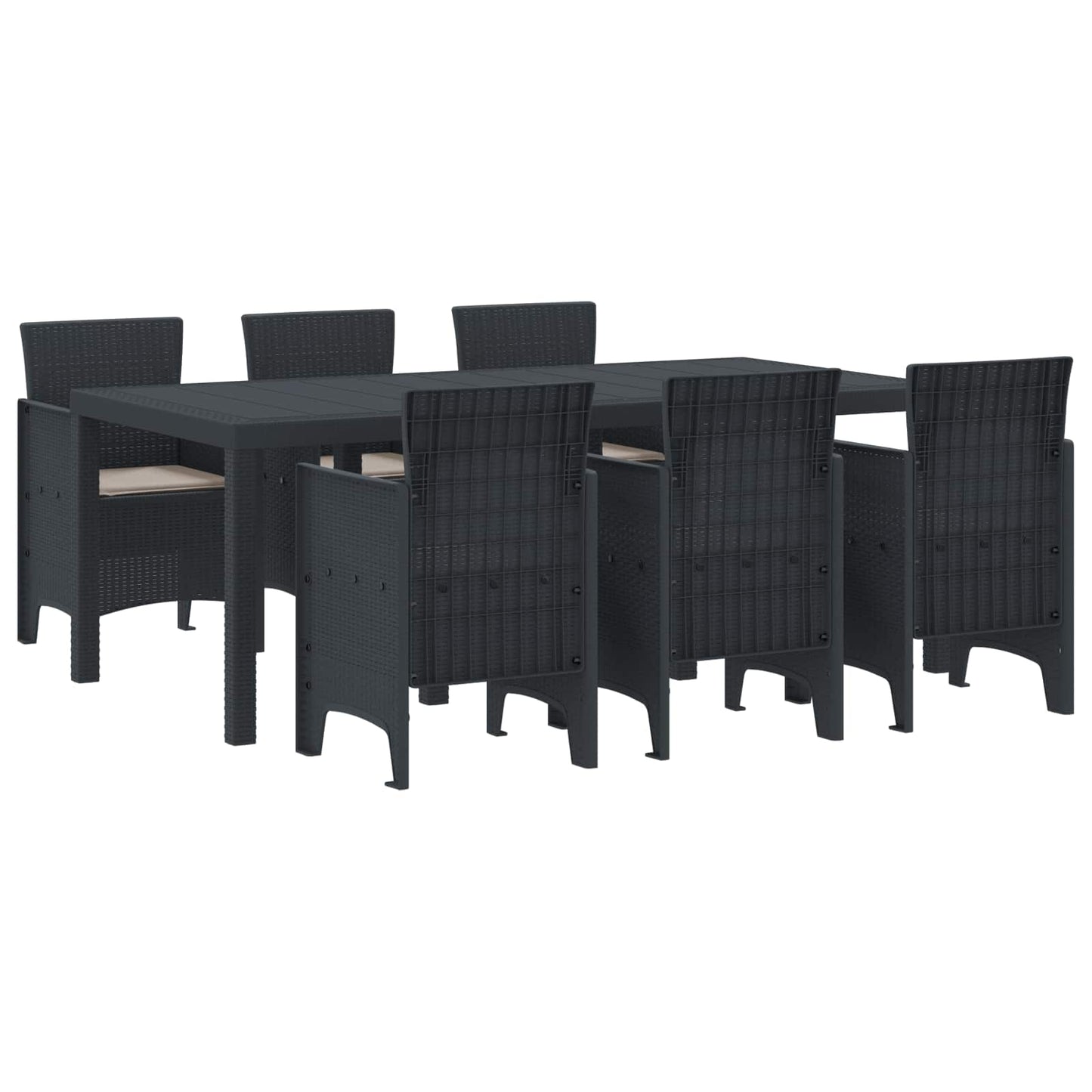 vidaXL Conjunto de Jantar para Jardim 9 pcs Antracite Polipropileno