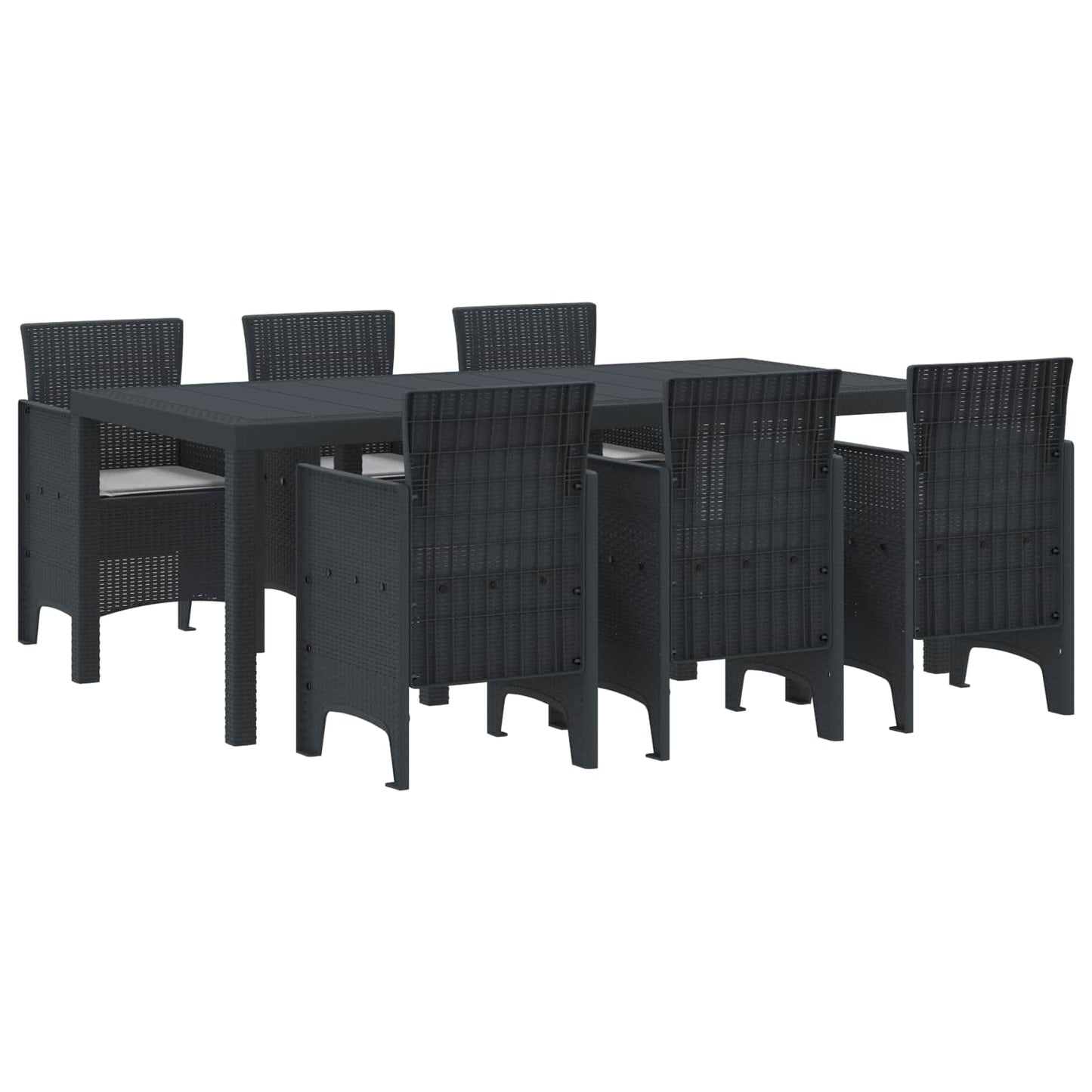 vidaXL Conjunto de Jantar para Jardim 9 pcs Antracite Polipropileno