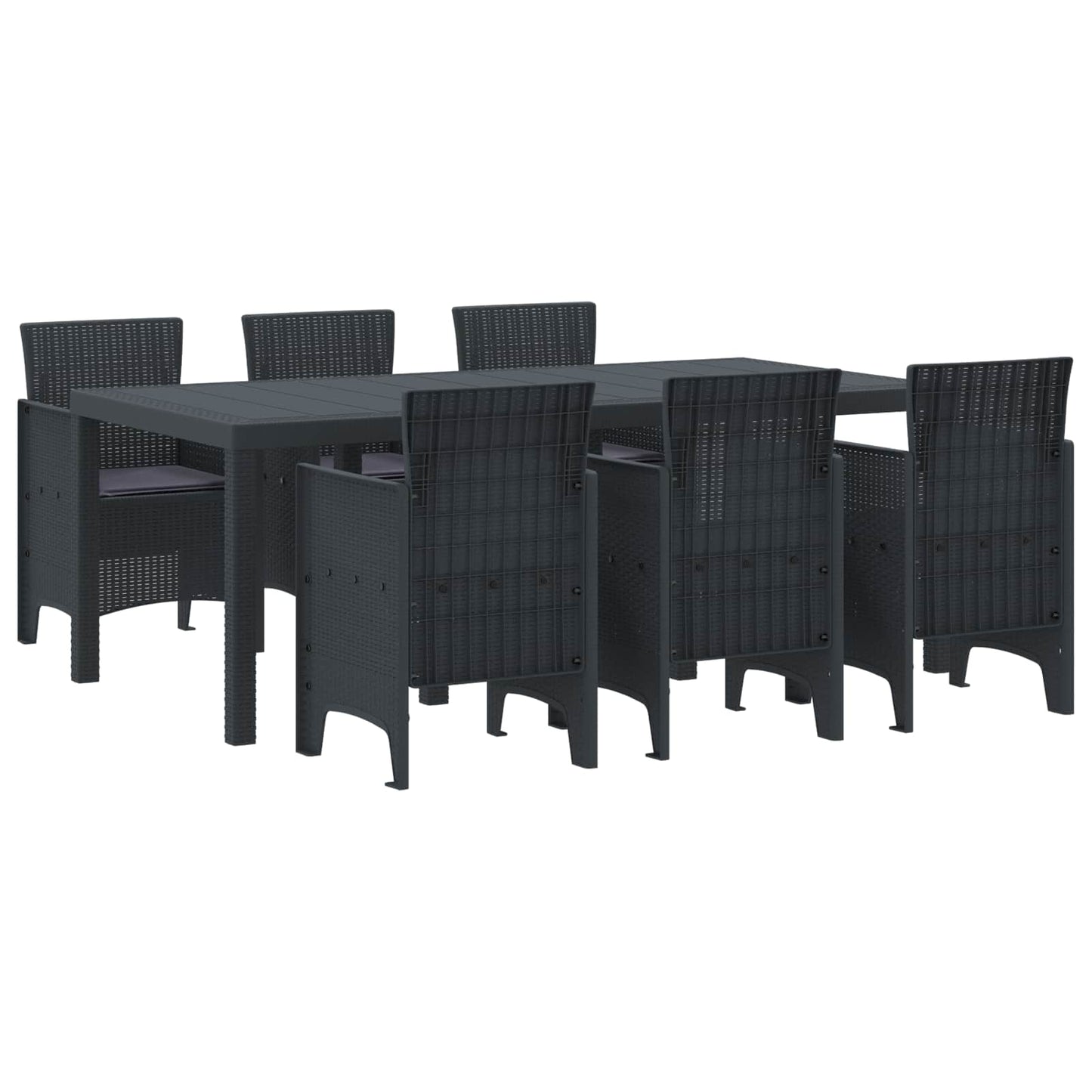 vidaXL Conjunto de Jantar para Jardim 9 pcs Antracite Polipropileno