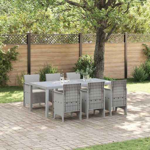 vidaXL Conjunto de Jantar para Jardim 9 pcs Antracite Polipropileno