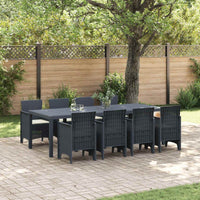 vidaXL Conjunto de Jantar para Jardim 11 pcs Antracite Polipropileno