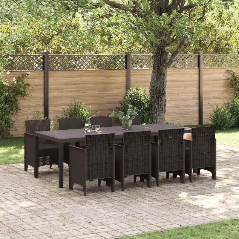 vidaXL Conjunto de Jantar para Jardim 11 pcs Antracite Polipropileno
