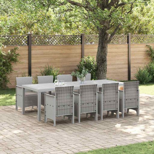 vidaXL Conjunto de Jantar para Jardim 11 pcs Antracite Polipropileno