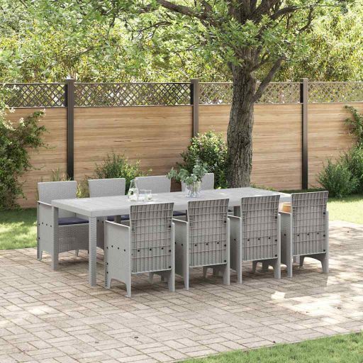 vidaXL Conjunto de Jantar para Jardim 11 pcs Antracite Polipropileno