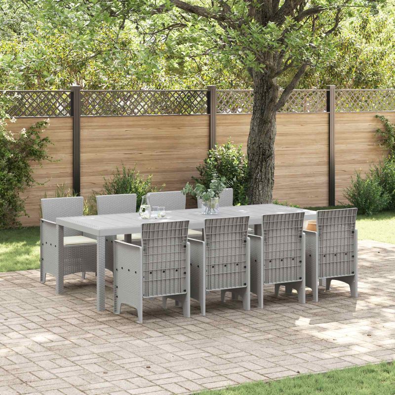 vidaXL Conjunto de Jantar para Jardim 11 pcs Antracite Polipropileno