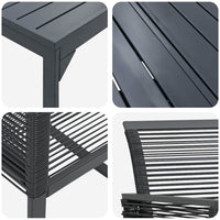 vidaXL Conjunto de Jantar para Jardim 9 pcs Preto vime PE