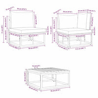 vidaXL Conjunto de Sofá de Jardim 4 pcs Preto Metal