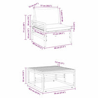 vidaXL Conjunto de Sofá de Jardim com almofada 3 pcs Preto Aço