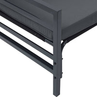 vidaXL Conjunto de Sofá de Jardim com almofada 3 pcs Preto Aço